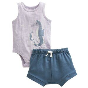 NEW Organic Lauren Conrad Little Co. Collection Seahorse Tank Shorts Set - 6 Mo.